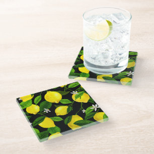 Dessous-de-verre En Verre Citron Aquarelle 2