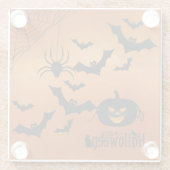 Dessous-de-verre En Verre Citrouille Effrayant Et Chauves-Fesses (Dos)