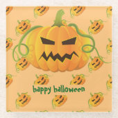 Dessous-de-verre En Verre Citrouille orange d'Halloween (Devant)