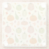 Dessous-de-verre En Verre Citrouille vert et orange, motif sans soudure. (Dos)