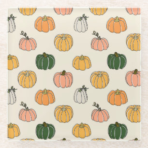 Dessous-de-verre En Verre Citrouille vintage Harvest, Motif sans joint.