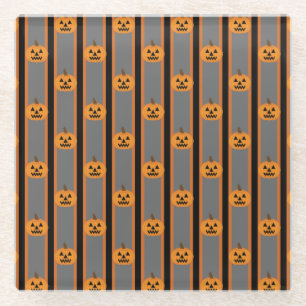 Dessous-de-verre En Verre Citrouilles d'Halloween amusants et fantaisistes
