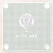 Dessous-de-verre En Verre Clan Arthur / MacArthur Crête & Tartan (Dos)