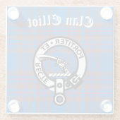 Dessous-de-verre En Verre Clan Elliot Crest Badge & Tartan (Dos)