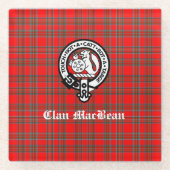 Dessous-de-verre En Verre Clan MacBean Crest Badge & Tartan (Devant)