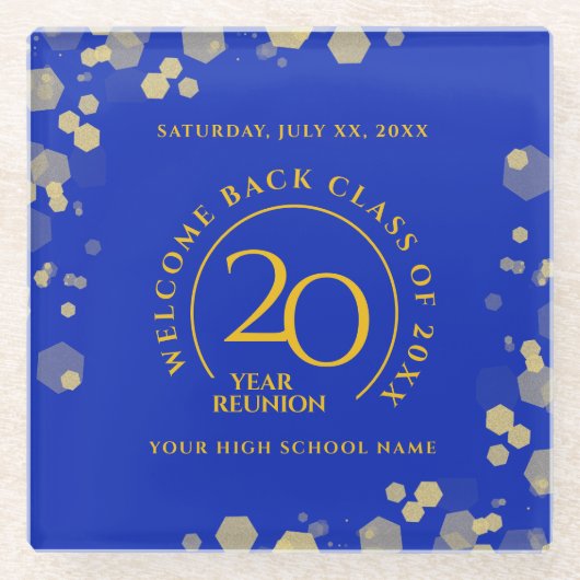 Dessous-de-verre En Verre Classe école Blue & Gold Reunion (Devant)