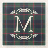 Dessous-de-verre En Verre Classic Dark Blue Red Green Plaid Pattern (Devant)