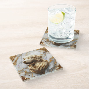 Dessous-de-verre En Verre Classic Golden Retriever Marble esthétique