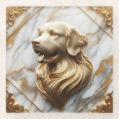 Dessous-de-verre En Verre Classic Golden Retriever Marble esthétique (Devant)