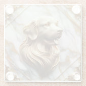 Dessous-de-verre En Verre Classic Golden Retriever Marble esthétique (Dos)
