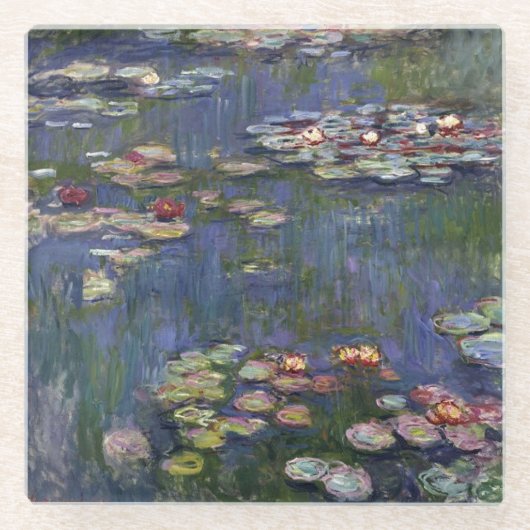 Dessous-de-verre En Verre Claude Monet Impressionniste L'Eau Lillies Peintur (Devant)