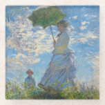 Dessous-de-verre En Verre Claude Monet - La Promenade, Femme avec un Parasol<br><div class="desc">La Promenade,  Femme avec un Parasol / Madame Monet et son fils / La Promenade / La Femme a l'ombrelle - Claude Monet,  1875</div>