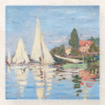 Dessous-de-verre En Verre Claude Monet - Regattas à Argenteuil<br><div class="desc">Regattas à Argenteuil,  Regates a Argenteuil. Par Claude Monet en 1872.</div>