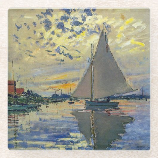 Dessous-de-verre En Verre Claude Monet - Voilier au Petit-Gennevilliers (Devant)