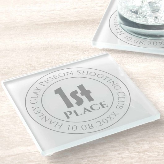 Dessous-de-verre En Verre Clay Pigeon Tir 1er Prix Trophée