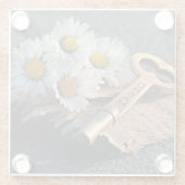 Dessous-de-verre En Verre Clé Daisy et Skeleton (Dos)