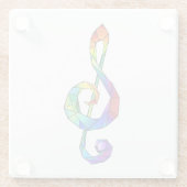 Dessous-de-verre En Verre Clé de musique arc-en-ciel (Dos)