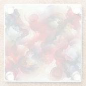 Dessous-de-verre En Verre Cloud d'aquarelle Abstraite de Garnet Red Smokey (Dos)