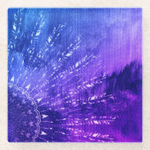 Dessous-de-verre En Verre Clouds Mandala bleu violet Boho Bohemian (Devant)