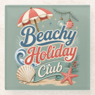 Dessous-de-verre En Verre Club de vacances de Noël sur la côte