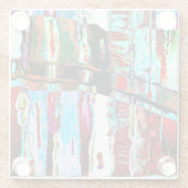 Dessous-de-verre En Verre Coaster – Collapse Reflection Abstract Design (Dos)