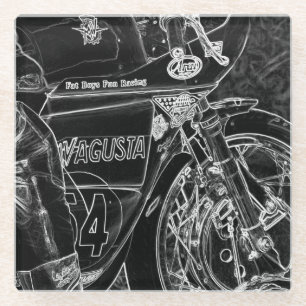 Dessous-de-verre En Verre Coaster moto 1