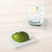 Dessous-de-verre En Verre Coastère de la pomme verte (Incliné)