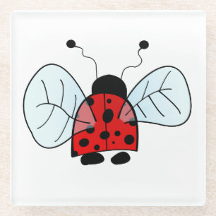 Dessous-de-verre En Verre Coccinelle