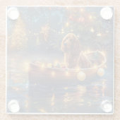 Dessous-de-verre En Verre Cocker Spaniel Noël Festive Voyage (Dos)