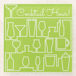 Dessous-de-verre En Verre Cocktail Lime green