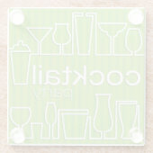 Dessous-de-verre En Verre Cocktail vert (Dos)