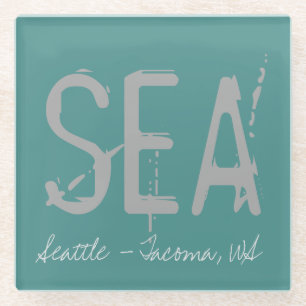 Dessous-de-verre En Verre Code de l'aéroport de Seattle SEA