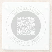 Dessous-de-verre En Verre Code QR avec nom d'entreprise Texte circulaire mod (Dos)