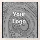 Dessous-de-verre En Verre Code QR personnalisé simple ajouter votre nom logo (Devant)