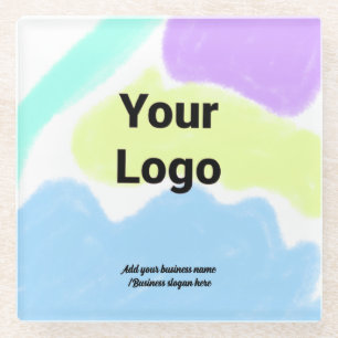 Dessous-de-verre En Verre Code QR personnalisé simple ajouter votre nom logo