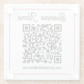 Dessous-de-verre En Verre Code QR scannable avec écriture manuscrite cursive (Dos)