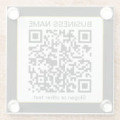 Dessous-de-verre En Verre Code QR scannable modifiable + Nom de votre entrep (Dos)