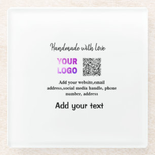 Dessous-de-verre En Verre Code qr simple minimaliste ajouter logo nom du cod