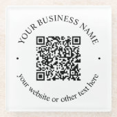 Dessous-de-verre En Verre Code QR téléchargé Plus Texte circulaire modifiabl (Devant)