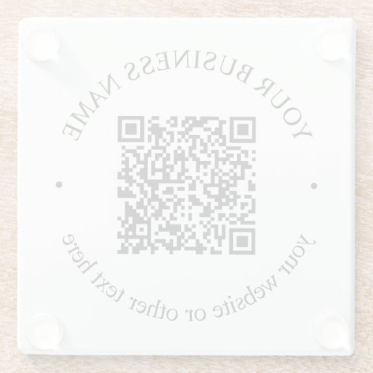 Dessous-de-verre En Verre Code QR téléchargé Plus Texte circulaire modifiabl (Dos)