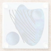 Dessous-de-verre En Verre Coeur bleu (Dos)