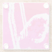 Dessous-de-verre En Verre Coeur de l'avion rose (Dos)