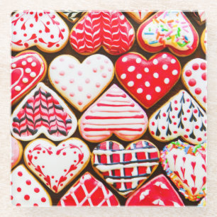 Dessous-de-verre En Verre Coeur de Saint Valentin Cookies : Amour fait maiso