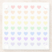 Dessous-de-verre En Verre Coeurs arc-en-ciel (Dos)