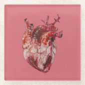 Dessous-de-verre En Verre Coeurs de dessous de verre (Devant)