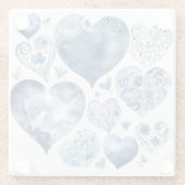 Dessous-de-verre En Verre Coeurs en Delft Blue (Dos)