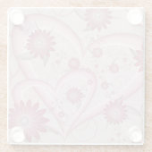 Dessous-de-verre En Verre Coeurs et fleurs Abstraits roses Aimer l'art fract (Dos)
