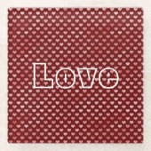 Dessous-de-verre En Verre Coeurs rouges roses Ombre (Devant)