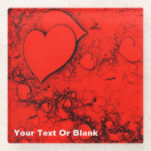 Dessous-de-verre En Verre Coeurs sensibles (Devant)