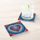 Dessous-de-verre En Verre CœurTieDye (Incliné)